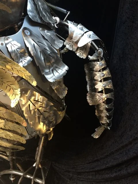 Kinetic Sculpture - Owl in Barneys New York Holiday Window 2014 by Chris Cole 022 wing details