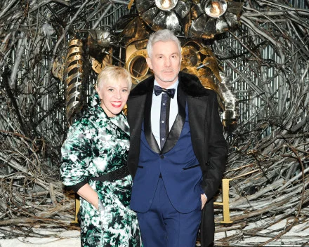 Baz Luhrmann and Catherine Martin in front of Chris Cole's Owl