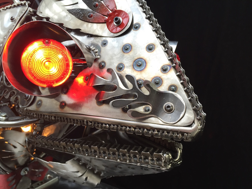 Olive Kinetic Sculpture by Chris Cole detail 002