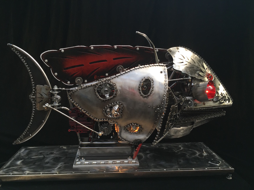 Kinetic Art by Chris Cole "Olive" the fish