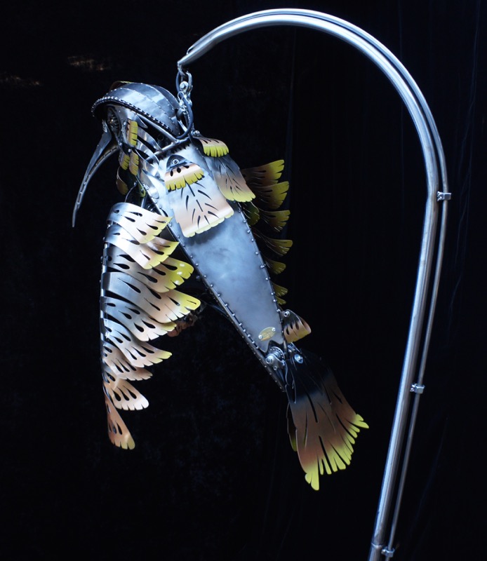 Wings from the kinetic sculpture of a hummingbird by Chris Cole 010
