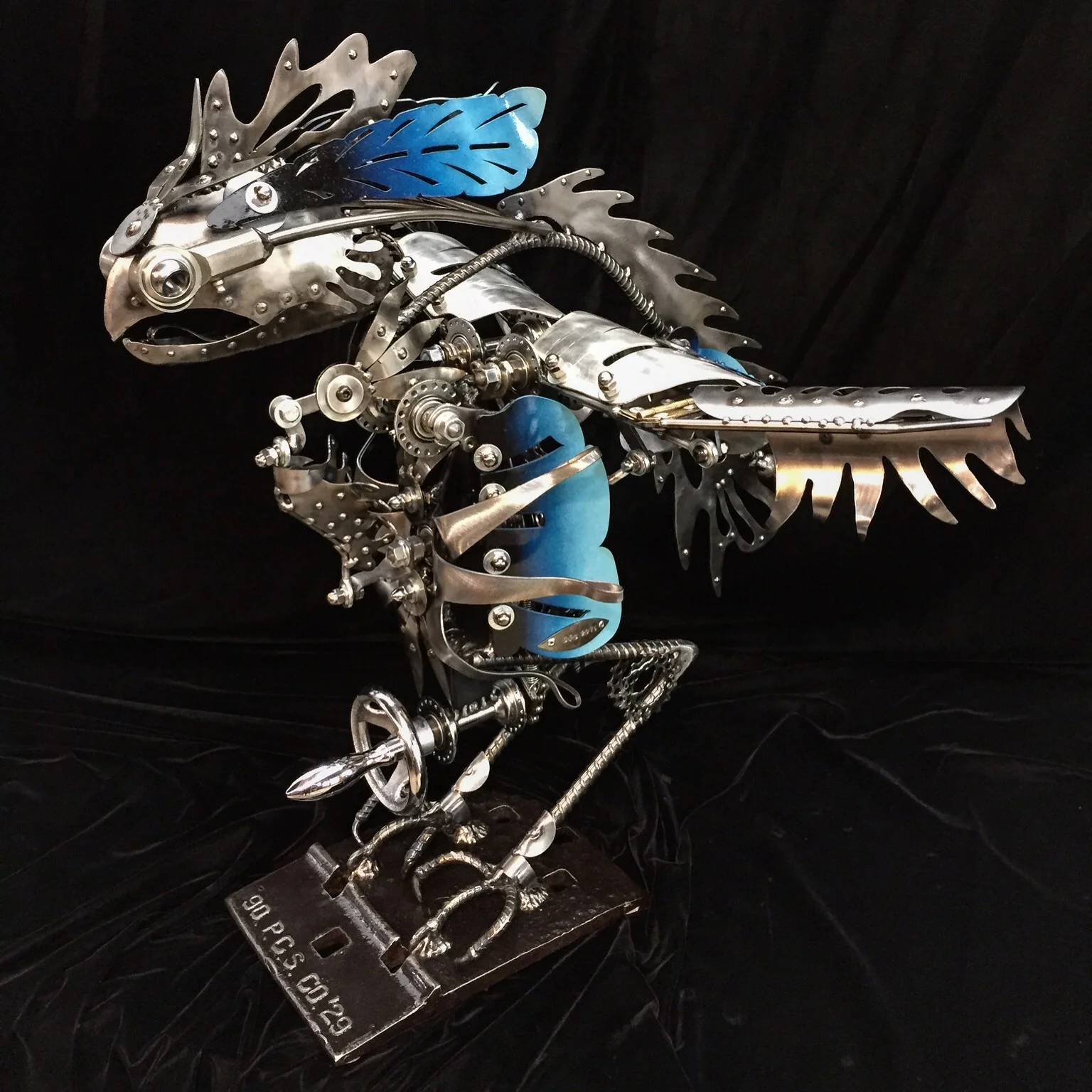 Side Detail of Kinetic Sculpture Bird by Chris Cole Commissioned for Tillamook 006