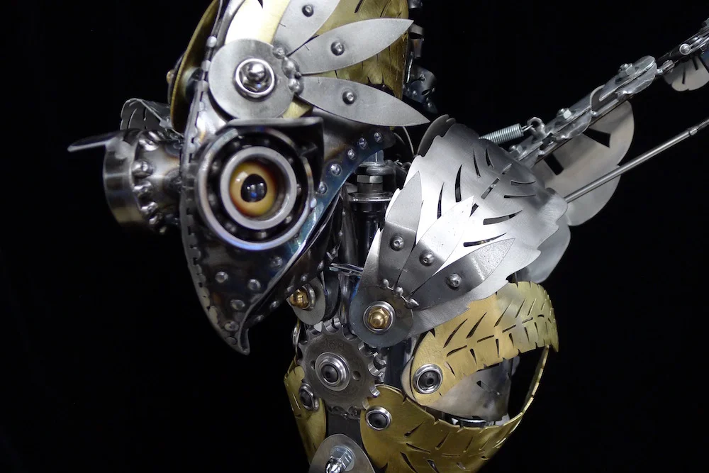 Kinetic Sculpture "Amelia" by artist Chris Cole 005 Bird's Eye Detail
