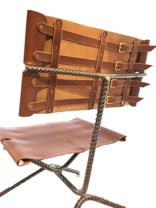 Leather and Steel Chair No 3 By Chris Cole - Detail 005