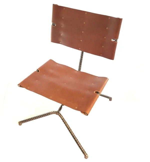 Leather and Steel Chair No 3 By Chris Cole - Detail 002