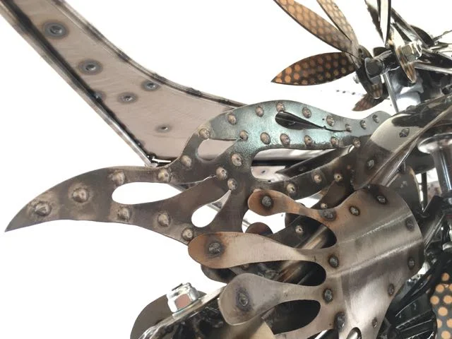 Chandelle Kinetic Sculpture by Chris Cole cut steel detail 006