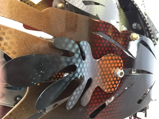 Rita Kinetic Sculpture by Chris Cole spray paint detail 004