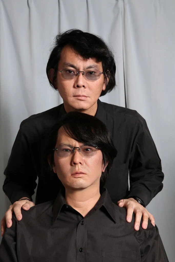Professor Hiroshi Ishiguro (above) and his Geminoid
