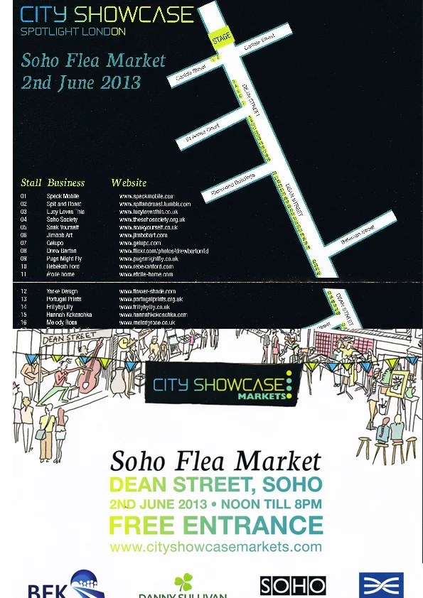 City Showcase 2013 Soho Flea market - selected to display pop-up cards