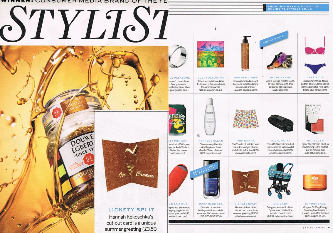 Stylist Magazine 2013 - Ice-Cream pop-up card