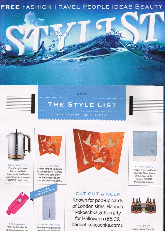 Stylist Magazine 2014 - Halloween pop-up card