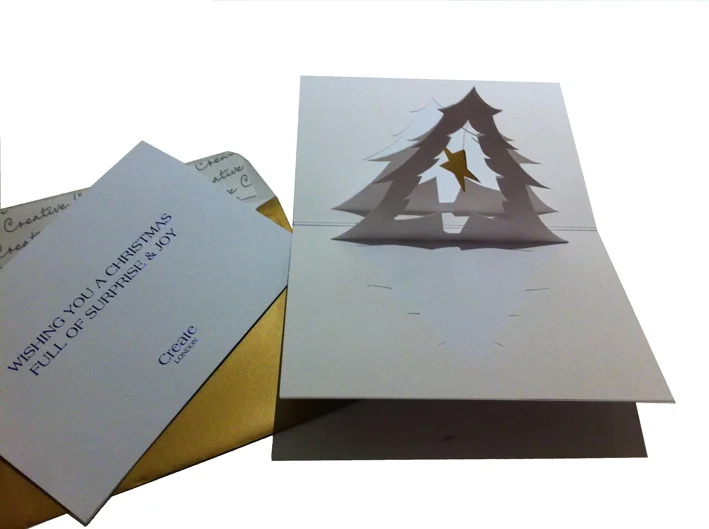 Bespoke pop-up Christmas cards for Create advertising