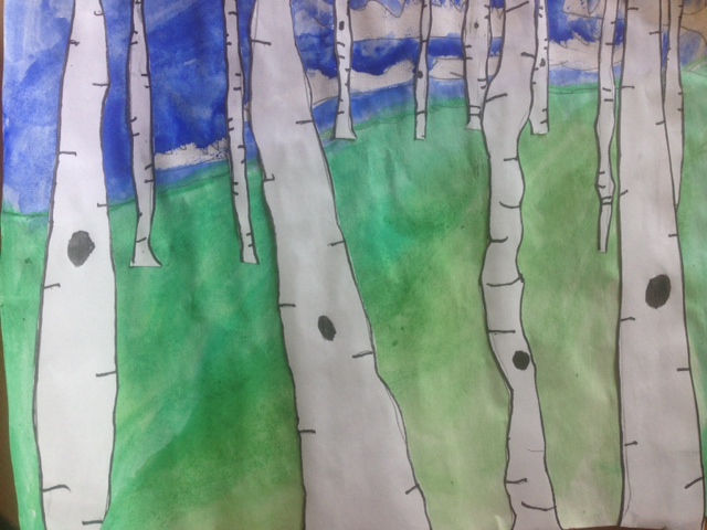 This example is the work of a 6 year old who incorporated many of the elements of art into his final product. 