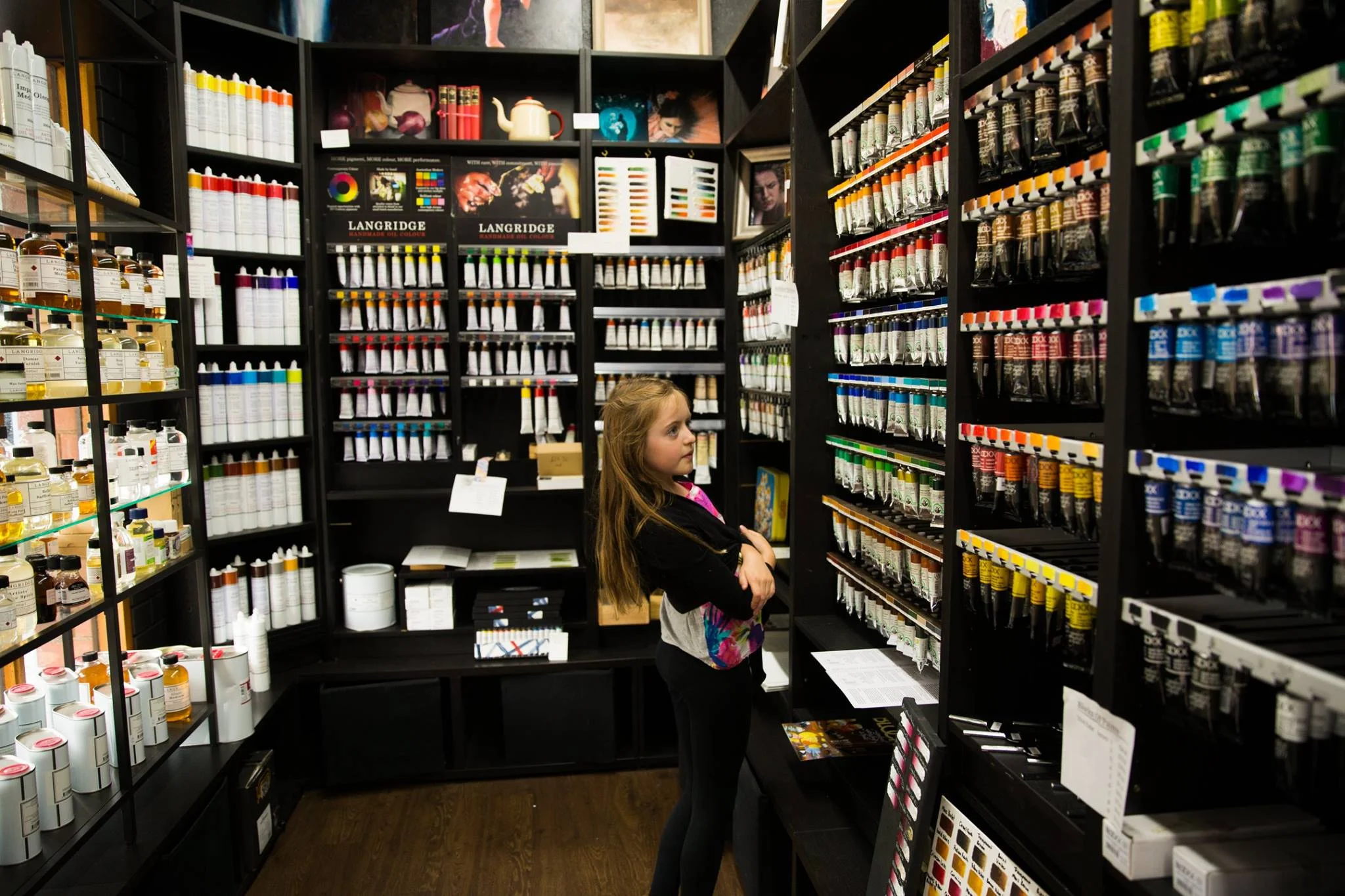 “Like a kid in a lolly shop… my adult classes are held at two beautiful boutique Art Supply Stores, which means you can shop and paint to your hearts content”.