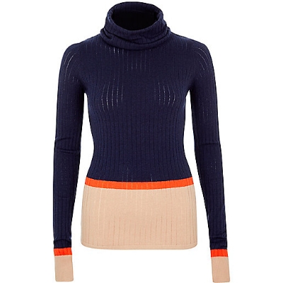 Color-Block Turtleneck