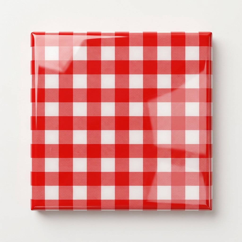  2025 rendering of acrylic paint as a picnic tablecloth 