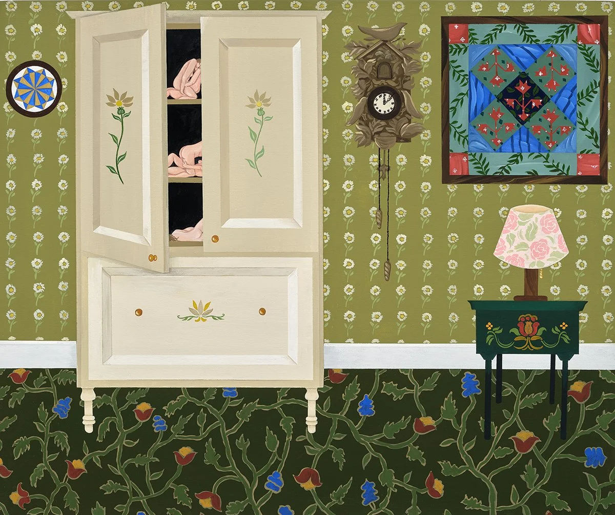 CABINET WITH FIGURINES