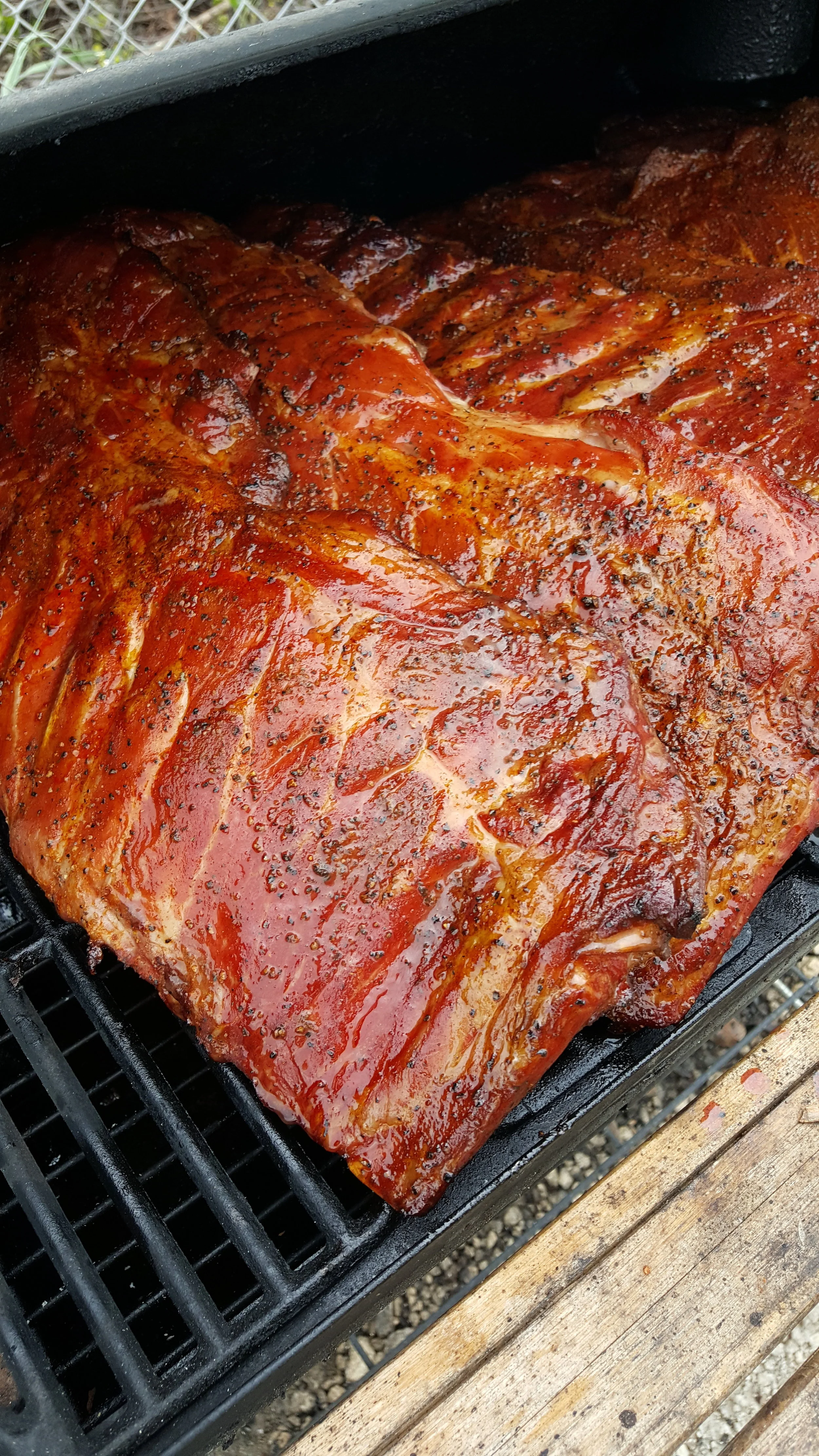 Developing the sort after HUE that smoking meat obtains due to the maillard reaction. ( This was after 2 hours. Only 5 more to go). 