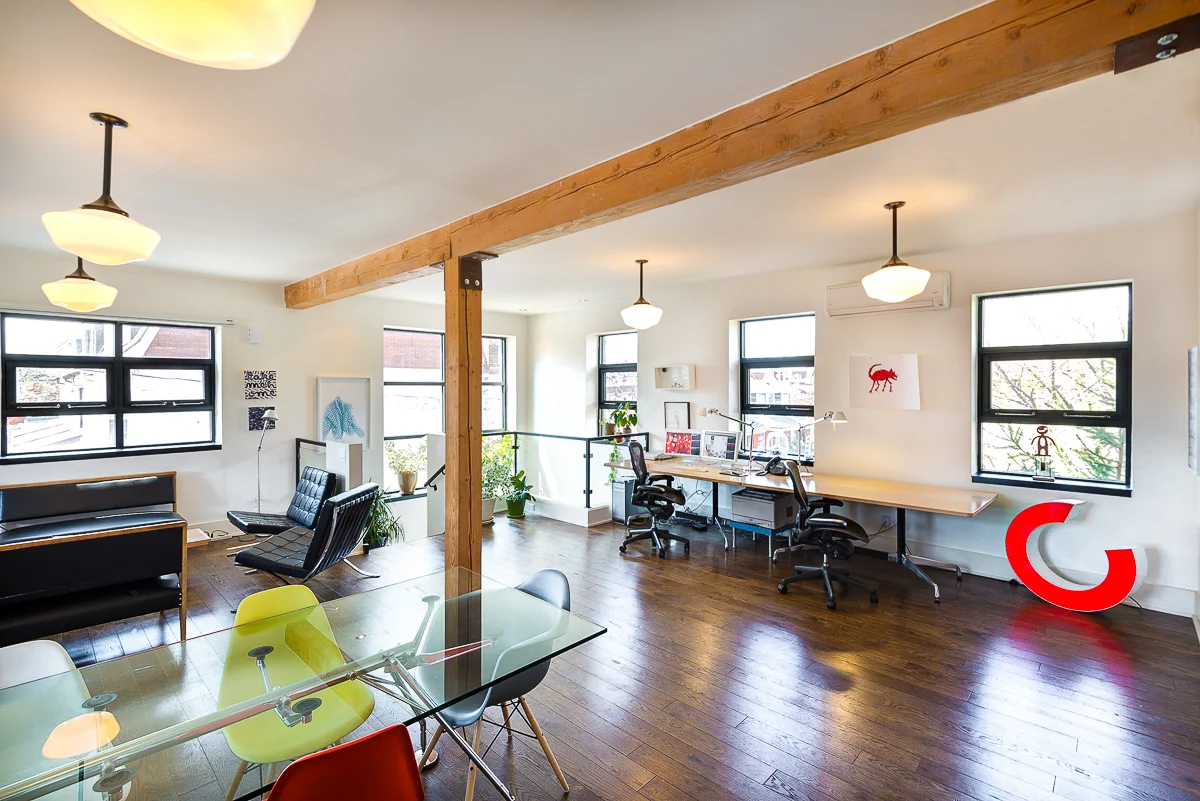 Main space, part office, part living room.