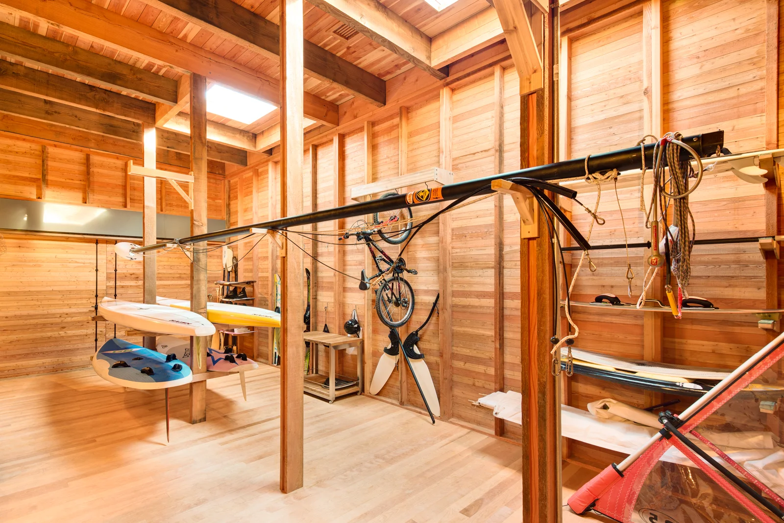 Interior of the boathouse