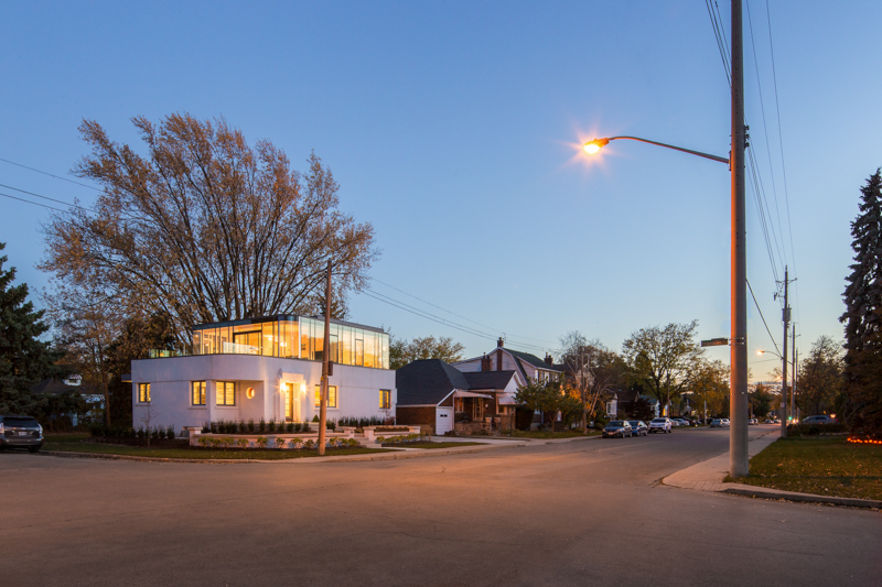 Hambly House at dusk