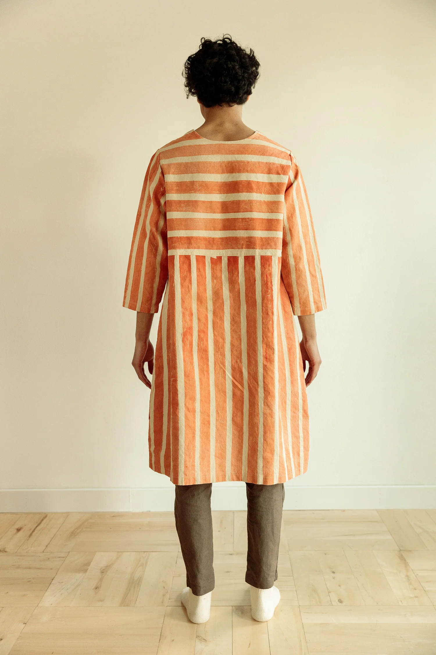 strapless open back dress Brown Stripe Mini Dress - All Dresses