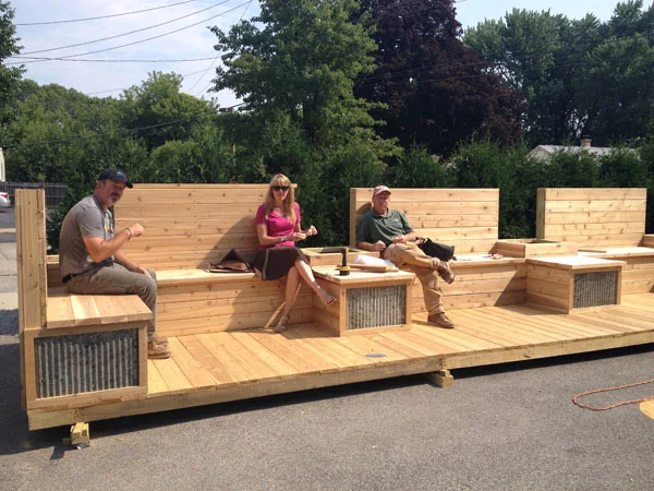 Parklet in construction