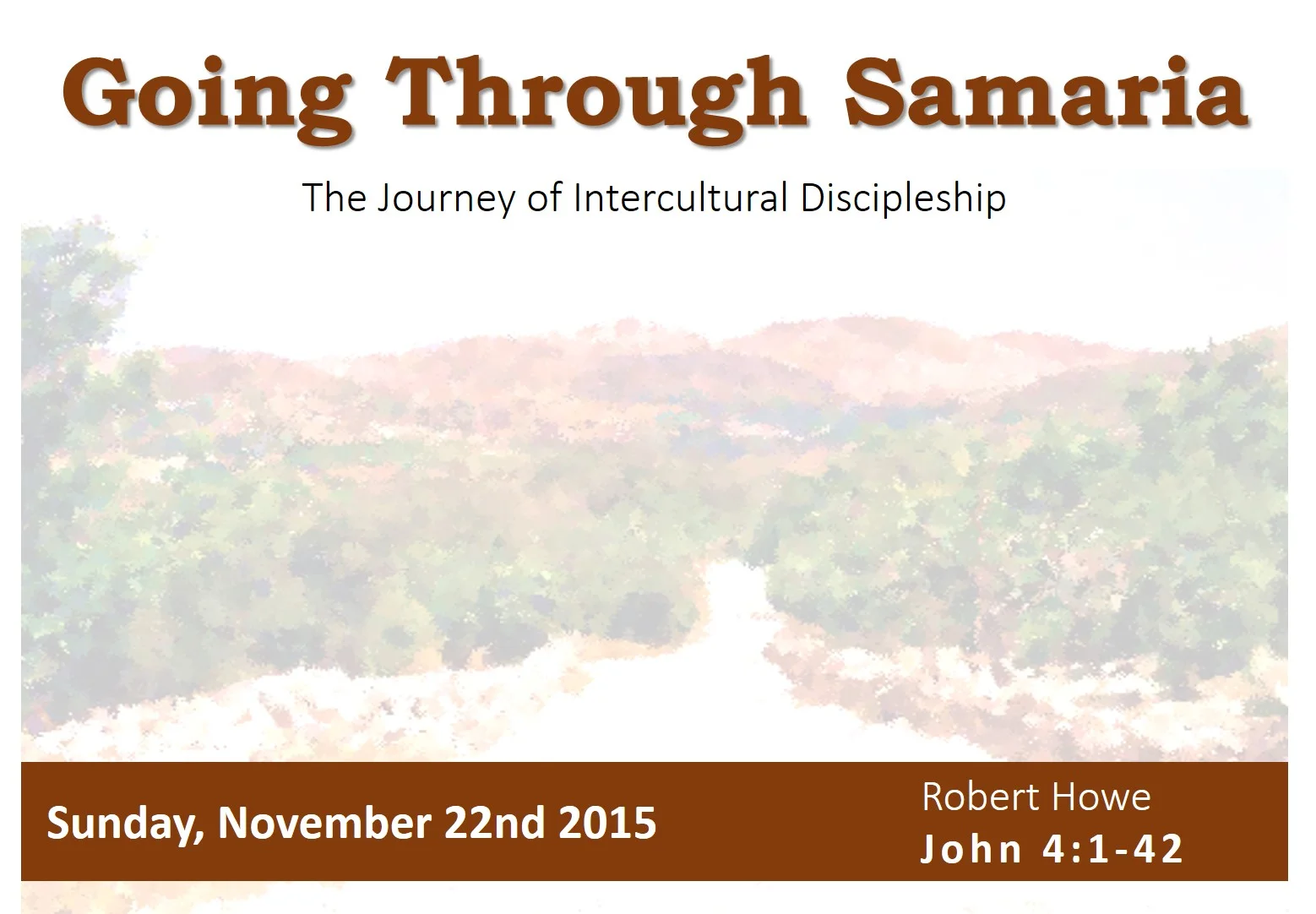 Going Through Samaria