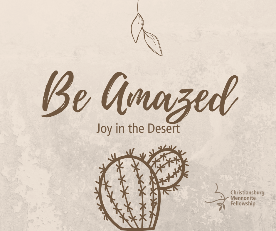 3rd Advent. December 14, 2025. Be Amazed: Joy in the Desert. Kelli Moore