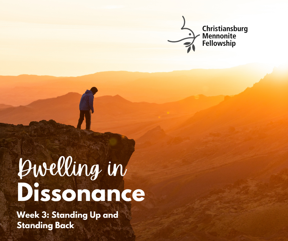Lent 3. March 8, 2026.Dwelling in Dissonance: Standing Up and Standing Back. Kathi Toelke