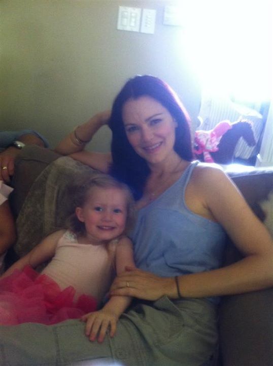 Abigail with Jacinda Barrett.