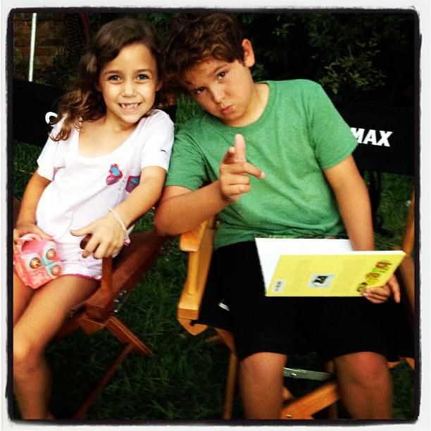 Noah with costar Mimi Kirkland on the set of "Safe Haven".