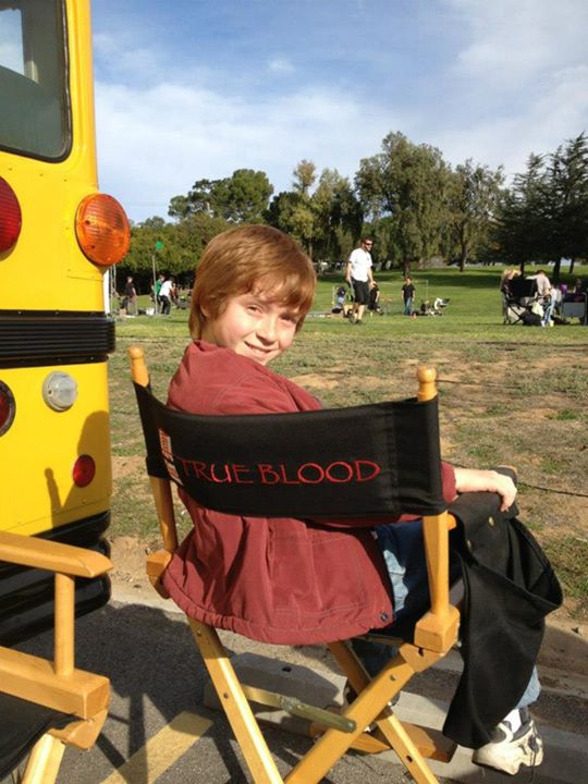 Sam on the "True Blood" set.
