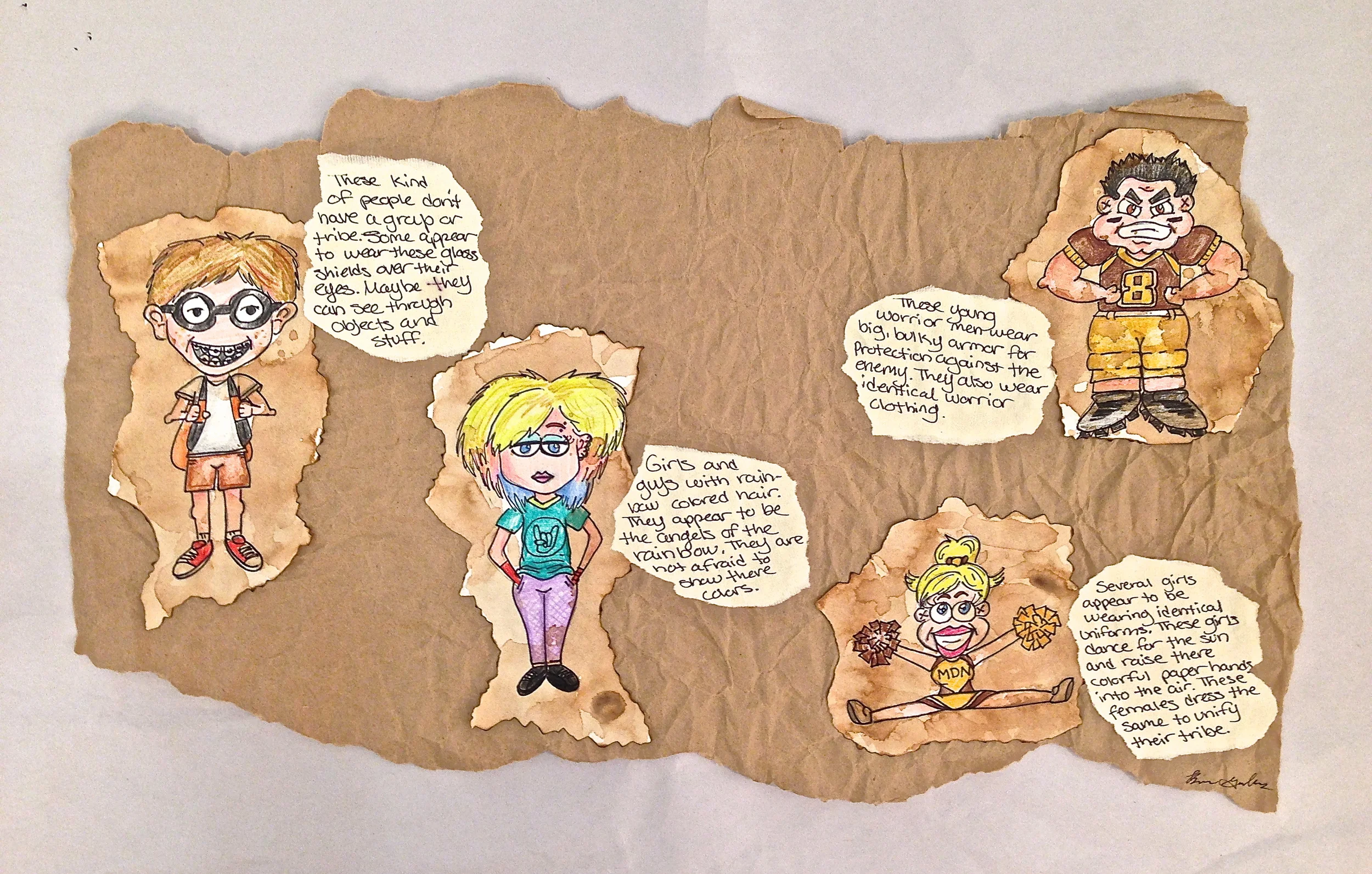 Student collage of "high school types"