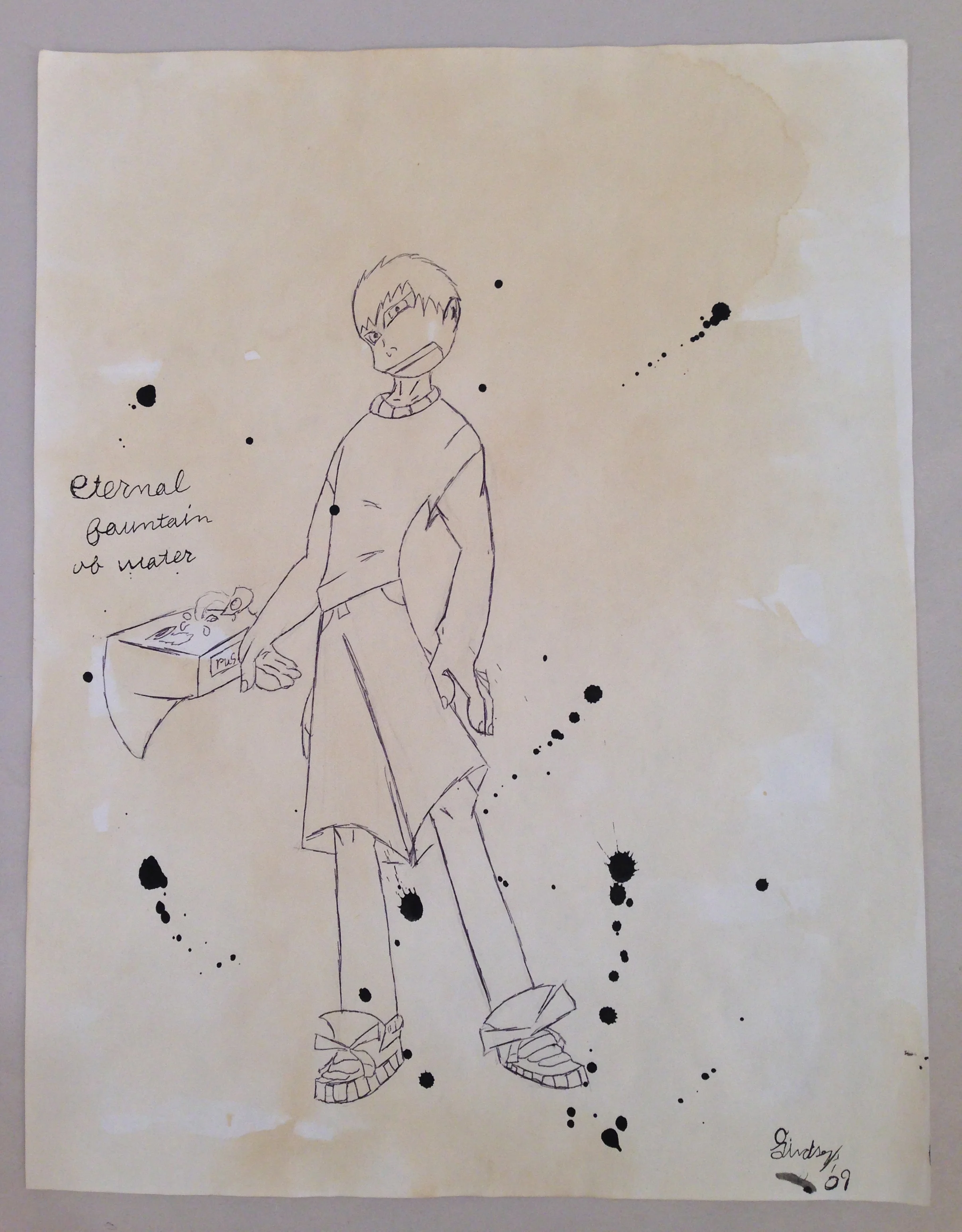 Student drawing of "eternal fountain of water"