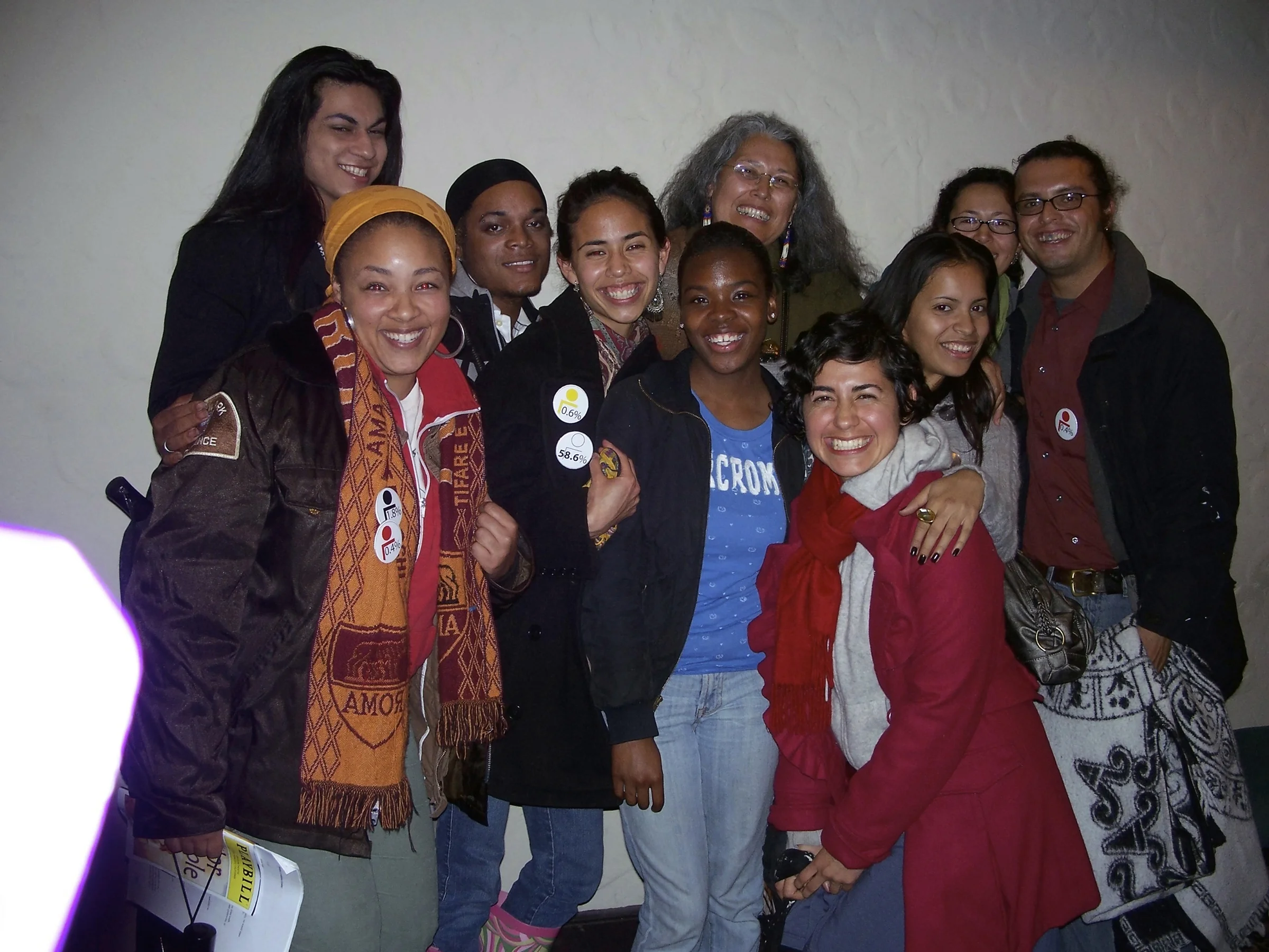 CCA Student Cohort group posing with buttons