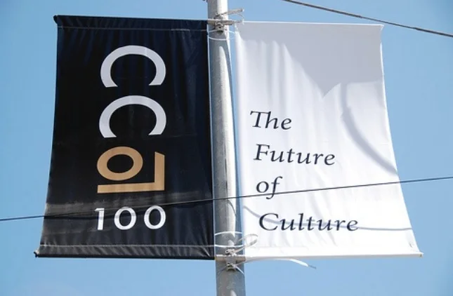 California College of the Arts street banner celebrating its centennial in 2007