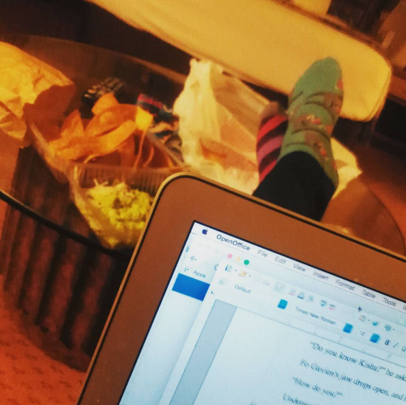 Also: Party Sloth socks, pajama pants, a huge vat of guacamole, and my beloved MacBook Air.