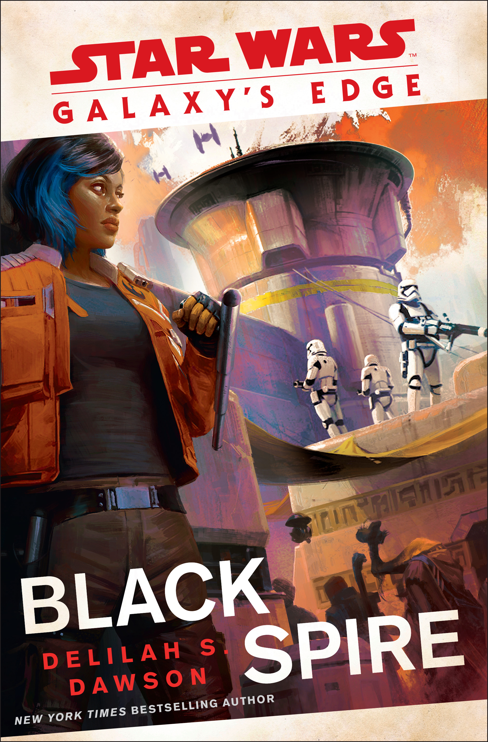 Walk the ancient streets, meet the colorful characters, and uncover the secret history of Star Wars: Galaxy’s Edge, the upcoming expansion to the Disney Parks experience! After devastating losses at the hands of the First Order, General Leia Organa has dispatched her agents across the galaxy in search of allies, sanctuary, and firepower—and her top spy, Vi Moradi, may have just found all three, on a secluded world at the galaxy’s edge. A planet of lush forests, precarious mountains, and towering, petrified trees, Batuu is on the furthest possible frontier of the galactic map, the last settled world before the mysterious expanse of Wild Space. The rogues, smugglers, and adventurers who eke out a living on the largest settlement on the planet, Black Spire Outpost, are here to avoid prying eyes and unnecessary complications. Vi, a Resistance spy on the run from the First Order, is hardly a welcome guest. And when a shuttle full of stormtroopers lands in her wake, determined to root her out, she has no idea where to find help. To survive, Vi will have to seek out the good-hearted heroes hiding in a world that redefines scum and villainy. With the help of a traitorous trooper and her acerbic droid, she begins to gather a colorful band of outcasts and misfits, and embarks on a mission to spark the fire of resistance on Batuu—before the First Order snuffs it out entirely. Find all pre-order links for hardcover, e-book, and audio here! Out August 27!