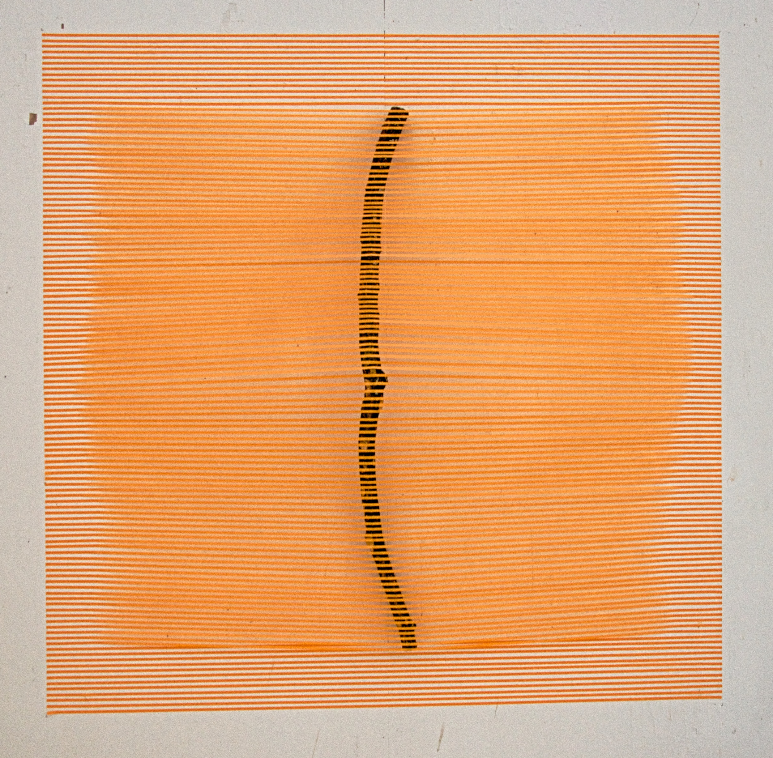   Orange Stick   2015  paper tape and stick  60" x 60" 