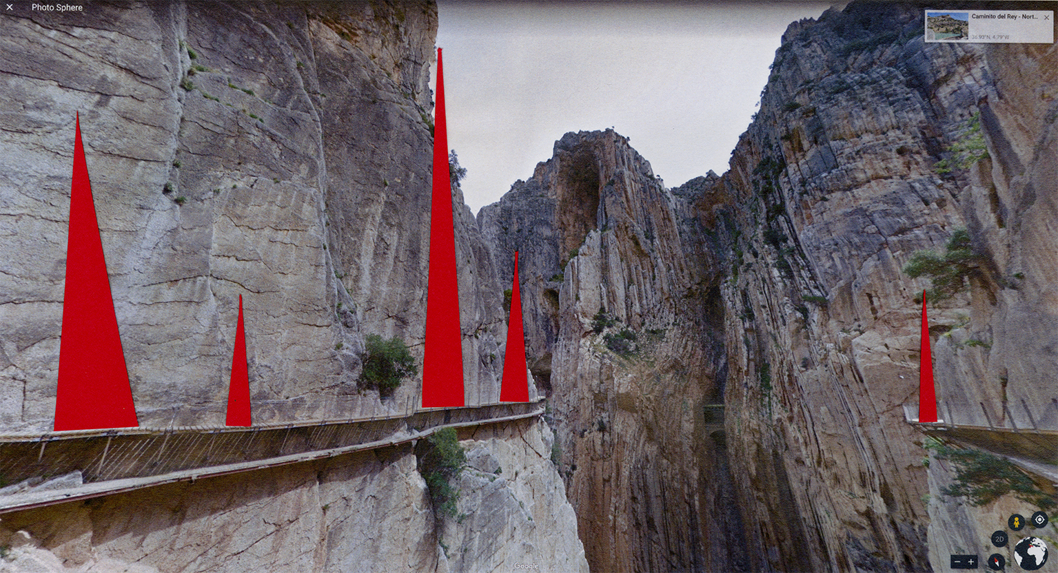   Site Proposals: Caminito del Rey   2017  archival inkjet print  13” x 24” 