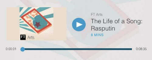 I sometimes record podcasts as well as writing about them! Here's a podcast I recorded for the FT's Life of a Song series. 