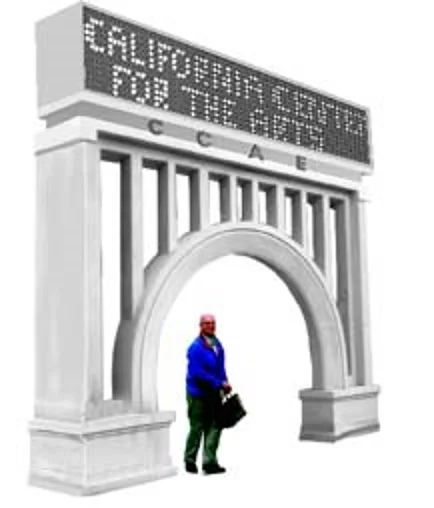  Entry monument and display design based on campus architecture by Moore Ruble Yudell of Santa Monica 
