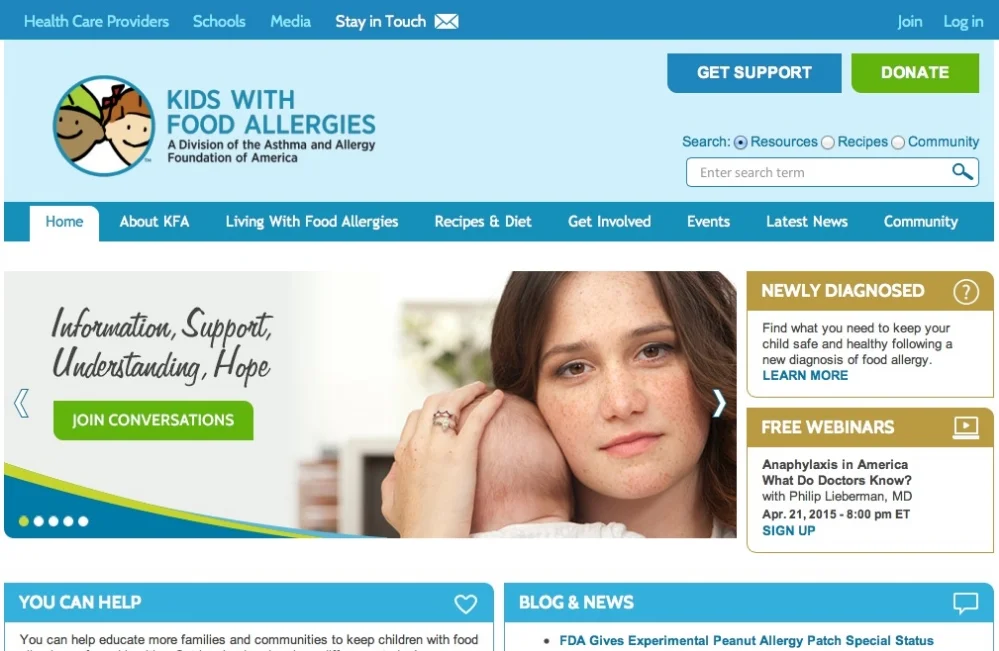 Food Allergy Parent/Patient Website