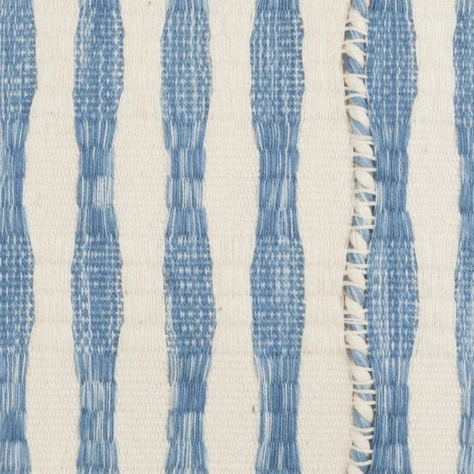 Antigua striped tassel pillow in Faded Indigo Blue by Archive NY / Handwoven, artisan made pillows, rugs, blankets & towels.