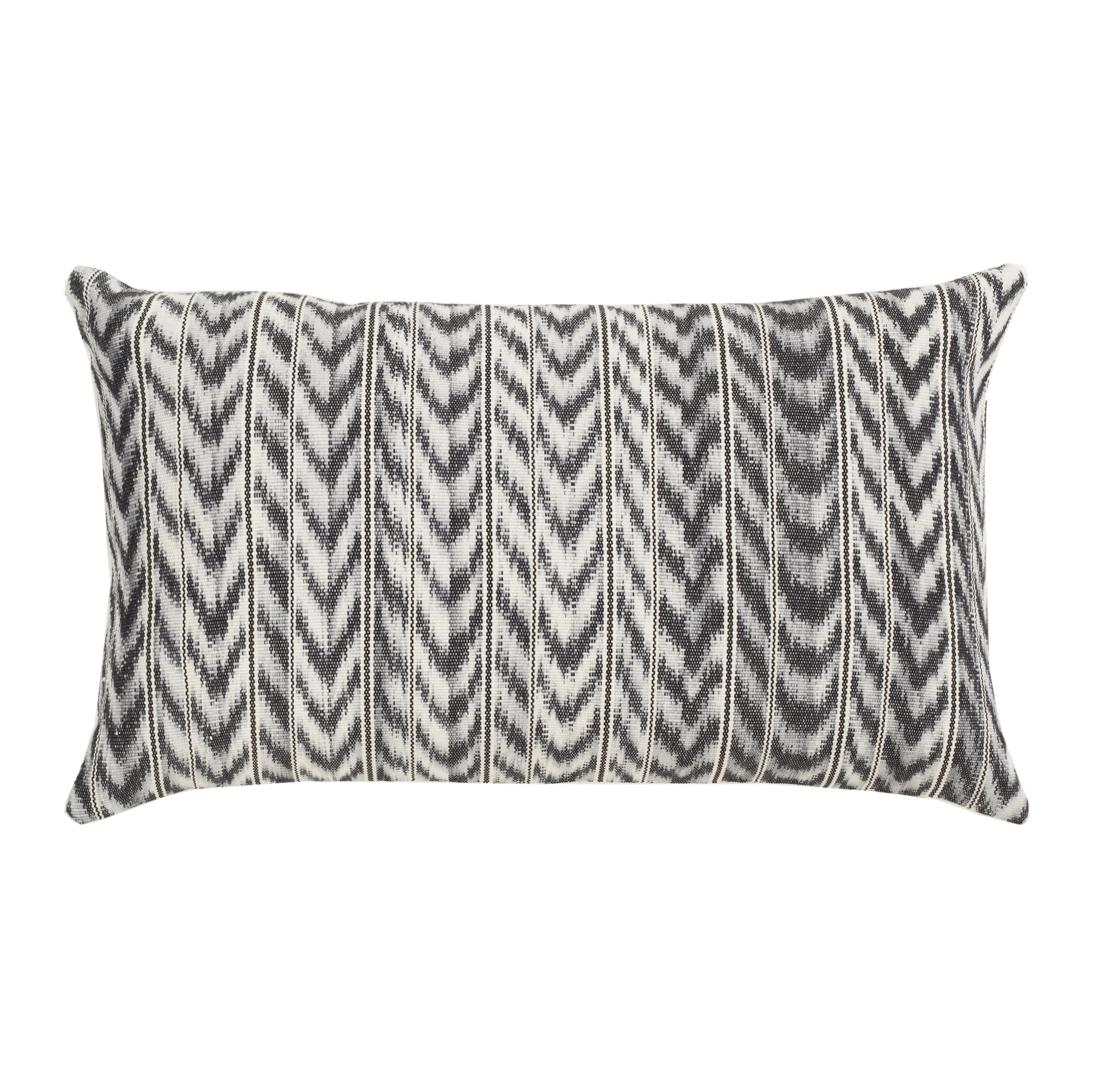 Toto Grey & White cotton Ikat pillow by Archive NY / Handwoven, artisan made pillows, rugs, blankets & towels from Guatemala.