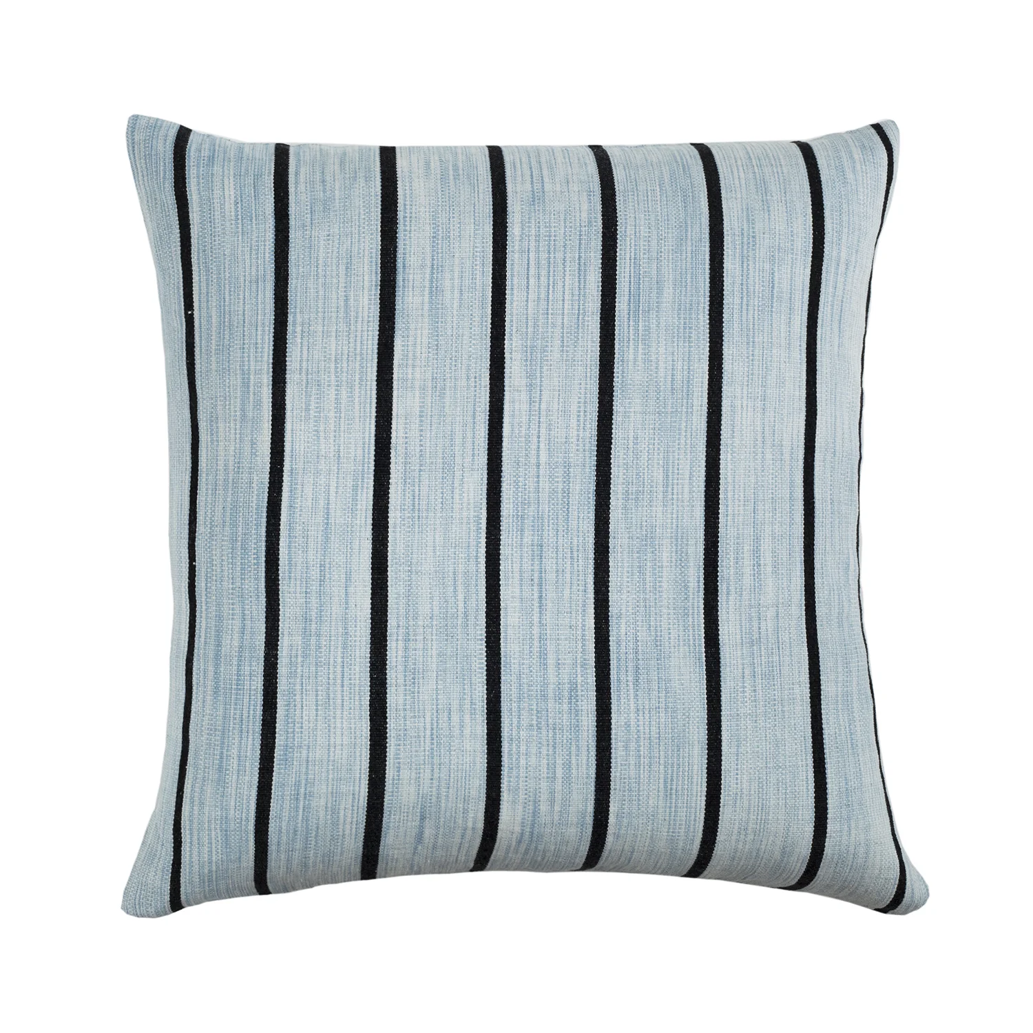 Santiago I Striped pillow in Natural Dyed Indigo & Black Cotton by Archive NY / Handwoven, artisan made pillows, rugs, blankets & towels from Guatemala.
