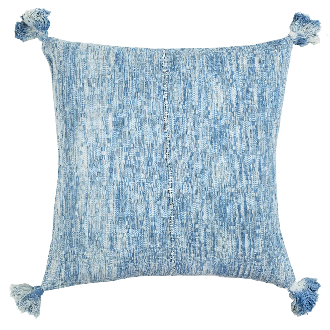 Antigua striped tassel pillow in Naturally Dyed Indigo Blue Tie Dye by Archive NY / Handwoven, artisan made pillows, rugs, blankets & towels.