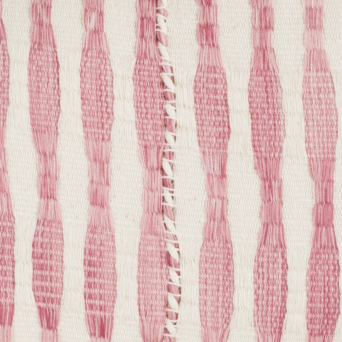 Antigua striped tassel pillow in Naturally Dyed Pink + White by Archive NY / Handwoven, artisan made pillows, rugs, blankets & towels.