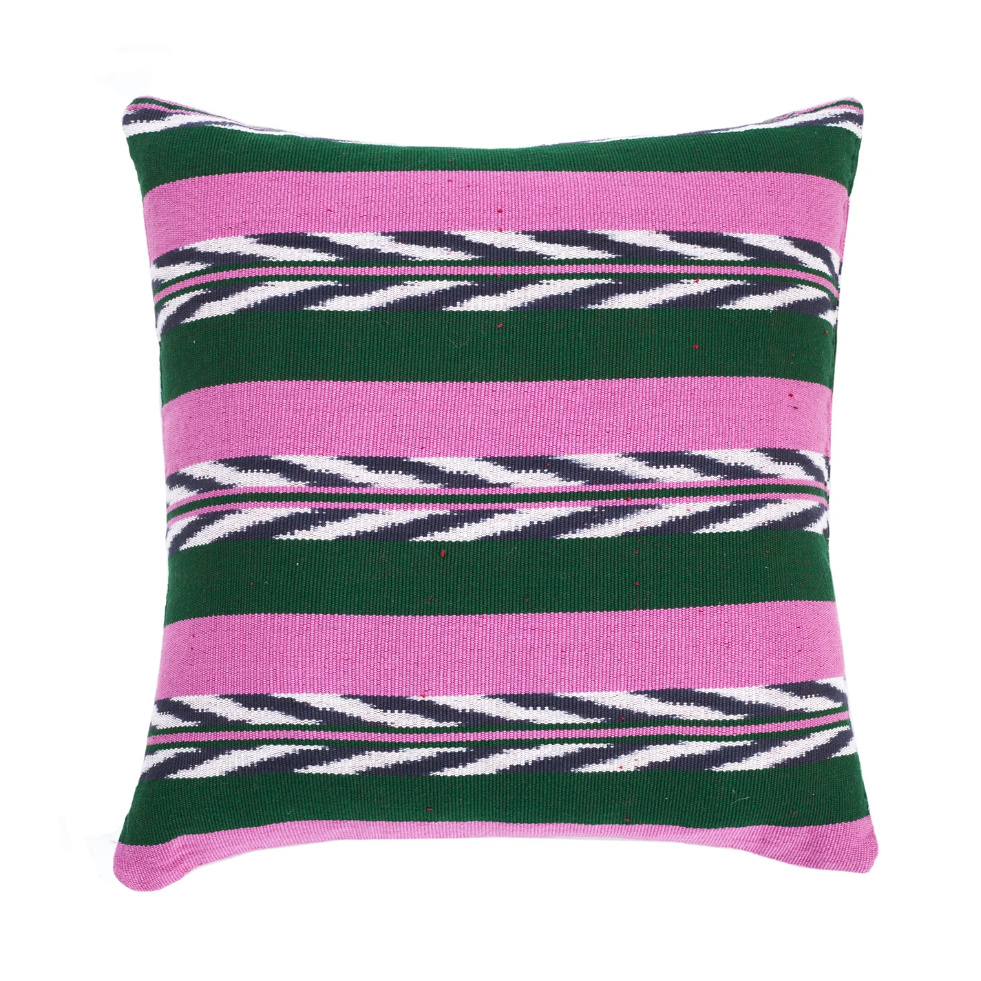 Palm Ikat Pink & Green Pillow by Archive NY / Handwoven, artisan made pillows, rugs, blankets & towels from Guatemala.